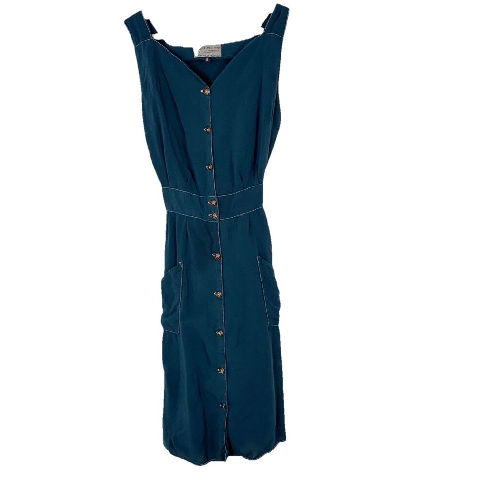 Field Day Handmade Summer Dress XS/Small Teal Blue Sleeveless